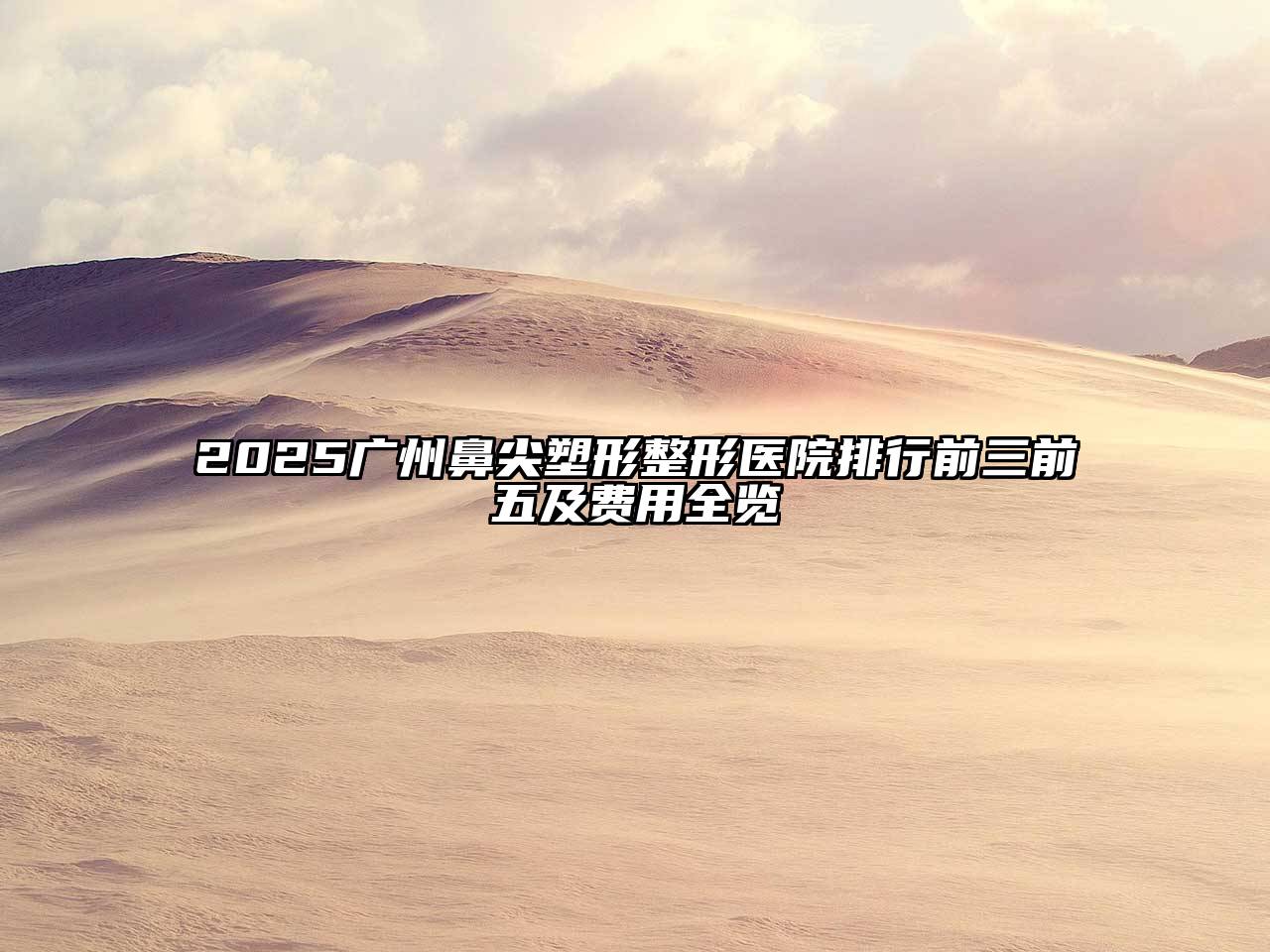 2025广州鼻尖塑形整形医院排行前三前五及费用全览