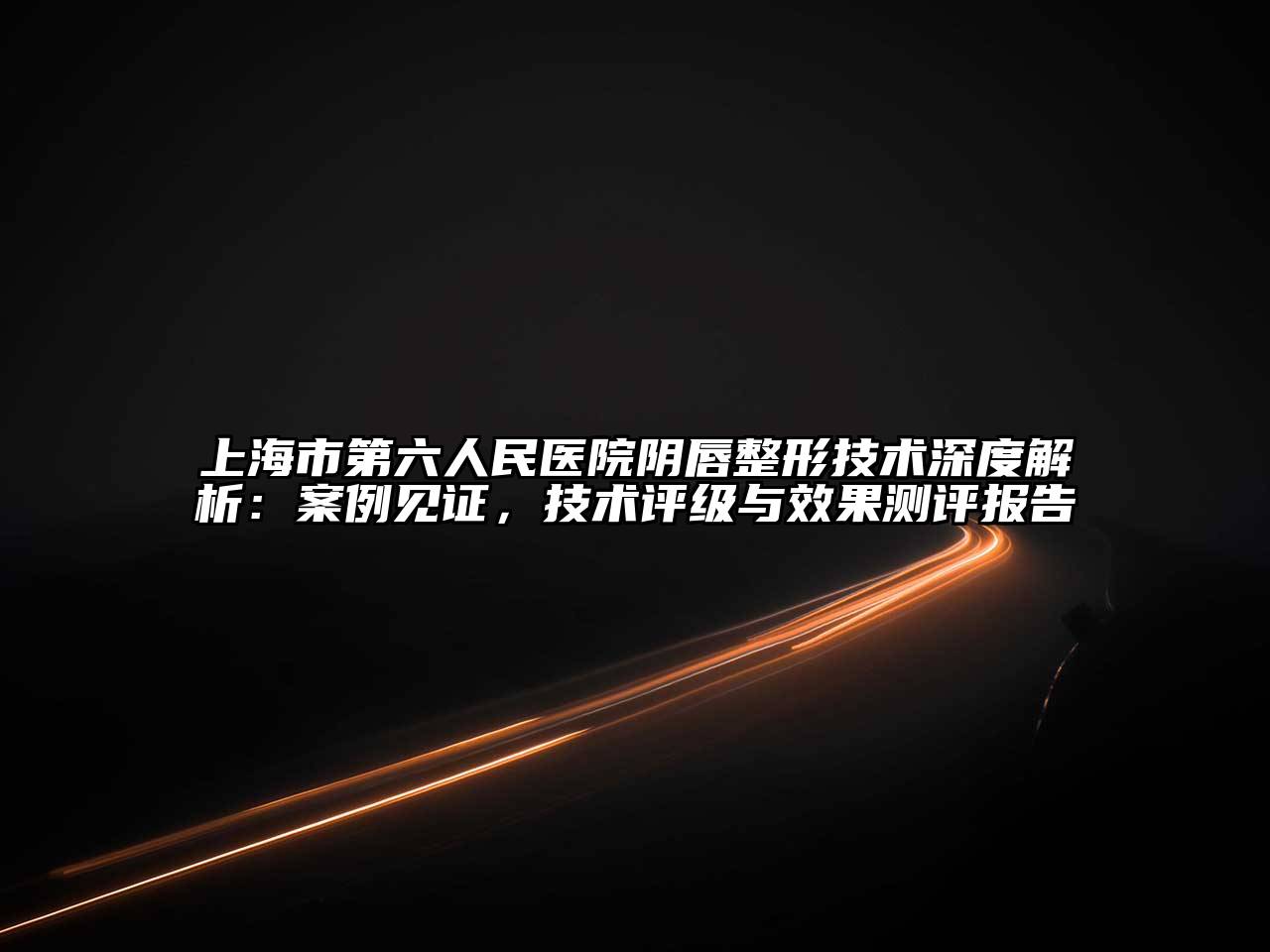 上海市第六人民医院阴唇整形技术深度解析：案例见证，技术评级与效果测评报告