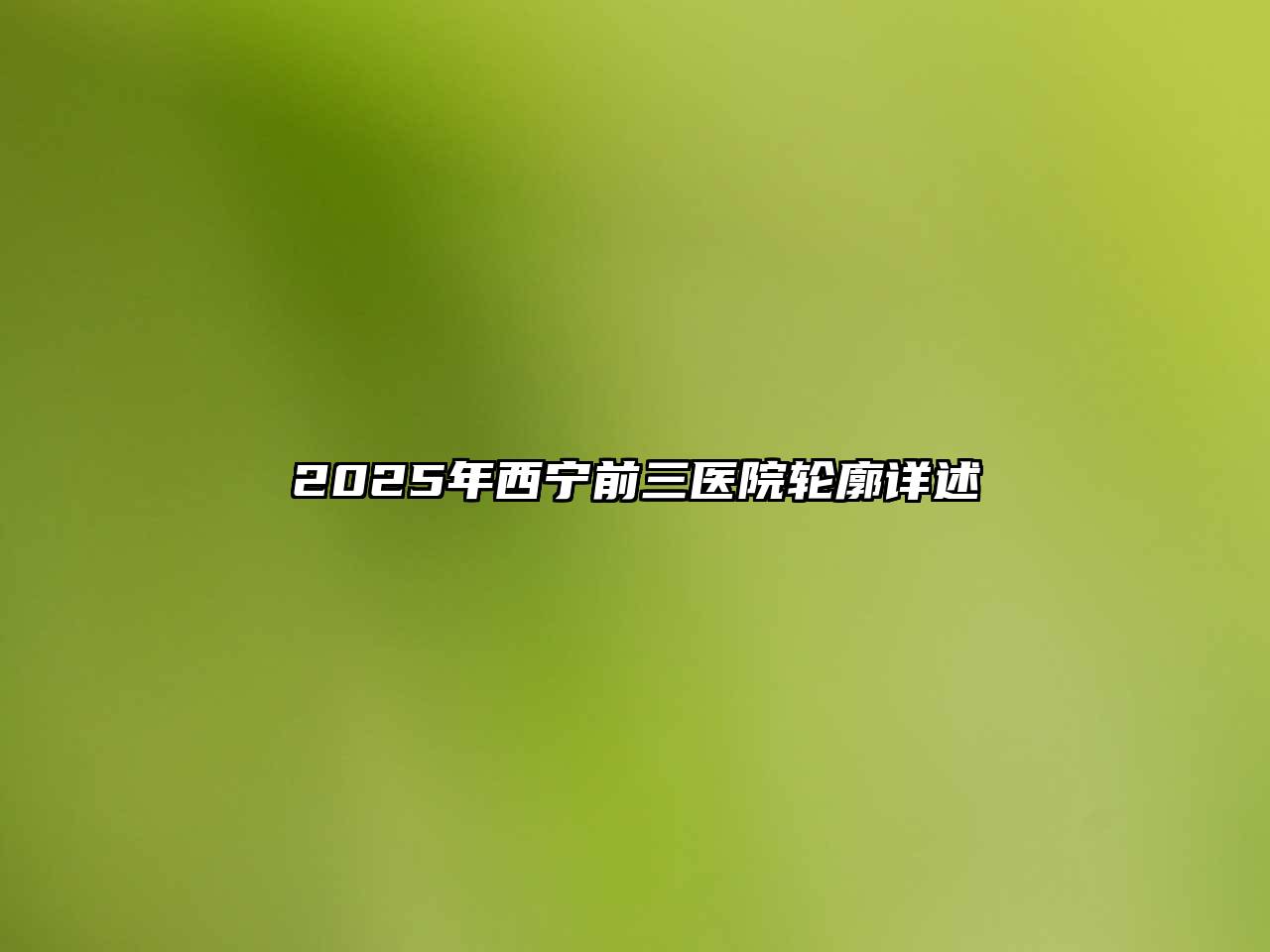 2025年西宁前三医院轮廓详述