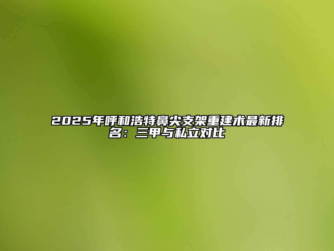 2025年呼和浩特鼻尖支架重建术最新排名：三甲与私立对比