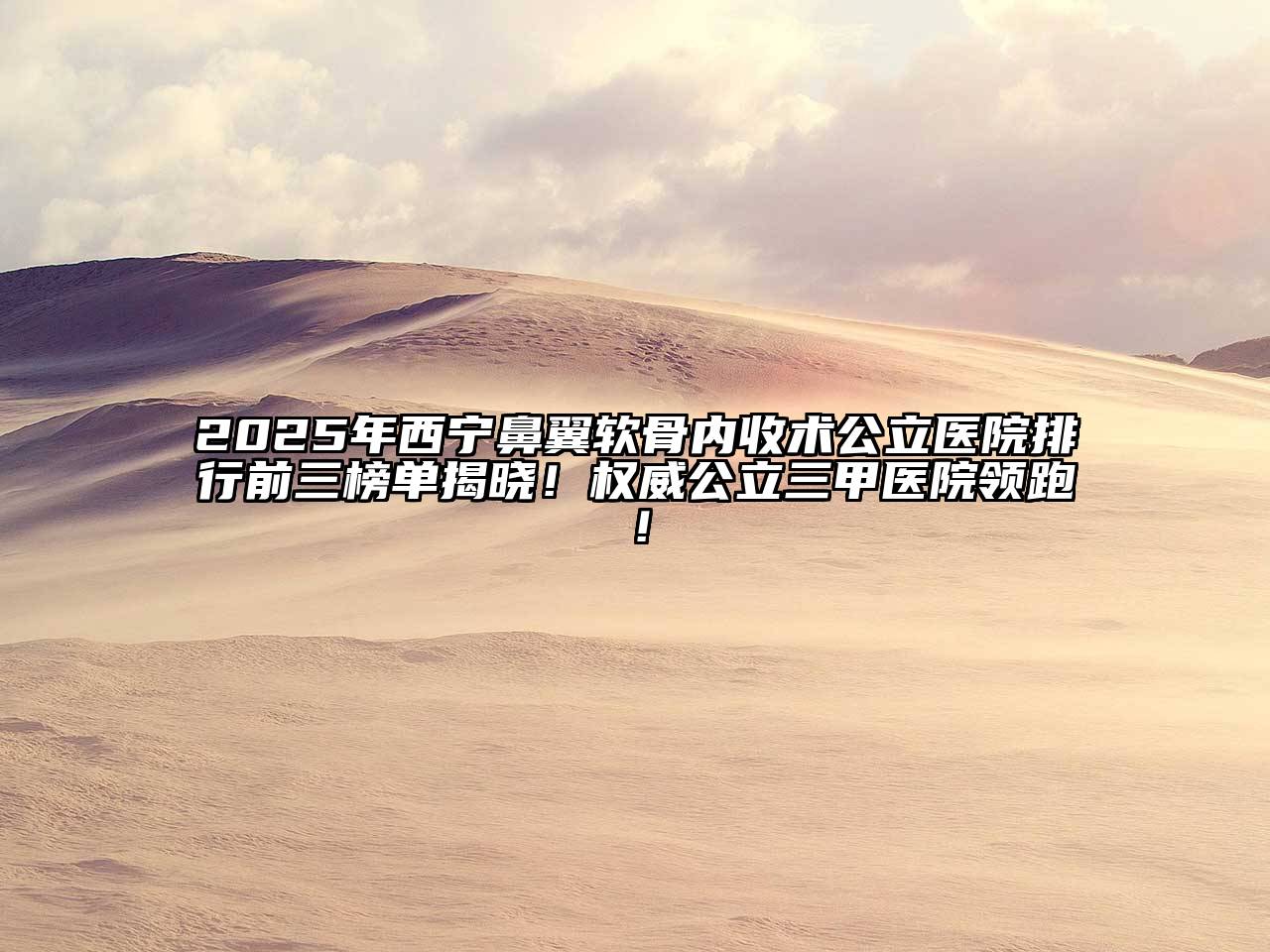 2025年西宁鼻翼软骨内收术公立医院排行前三榜单揭晓！权威公立三甲医院领跑！