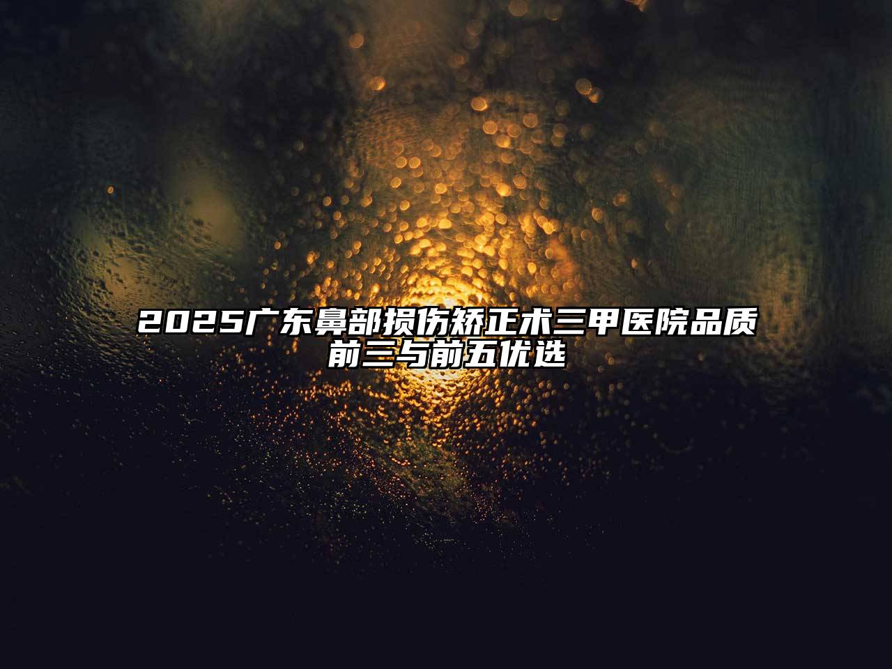 2025广东鼻部损伤矫正术三甲医院品质前三与前五优选