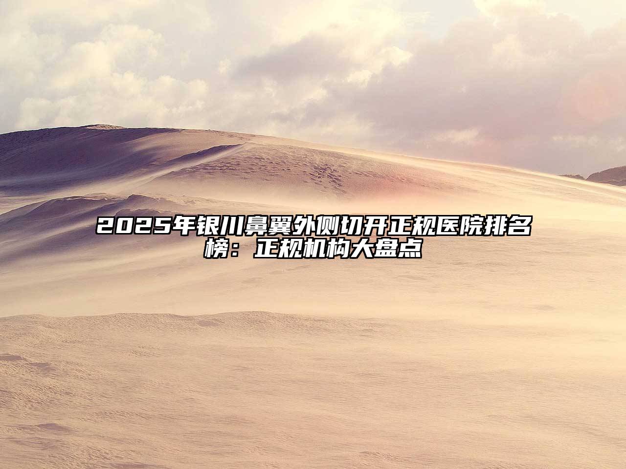 2025年银川鼻翼外侧切开正规医院排名榜：正规机构大盘点