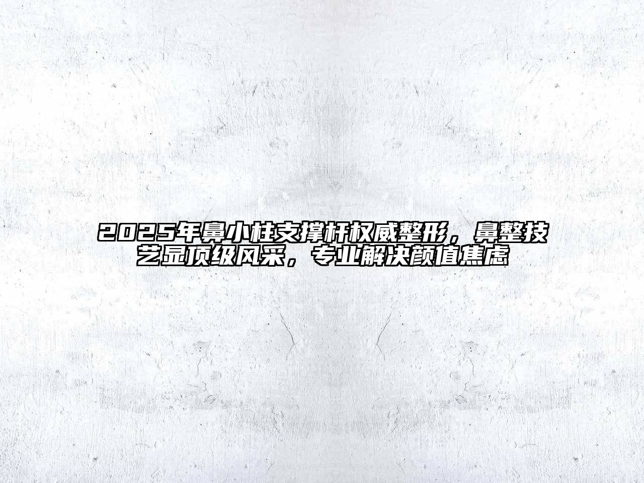 2025年鼻小柱支撑杆权威整形，鼻整技艺显顶级风采，专业解决颜值焦虑