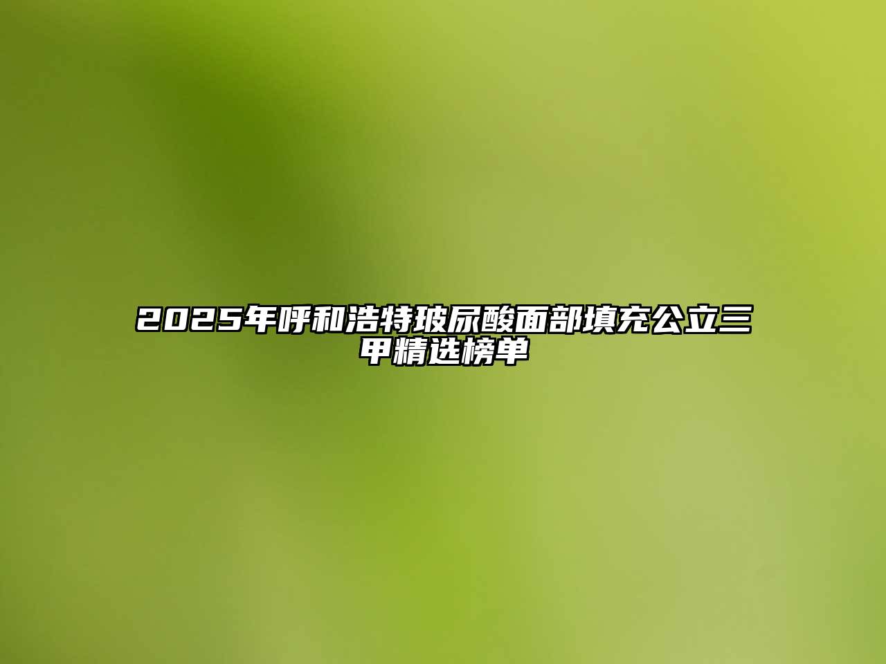2025年呼和浩特玻尿酸面部填充公立三甲精选榜单