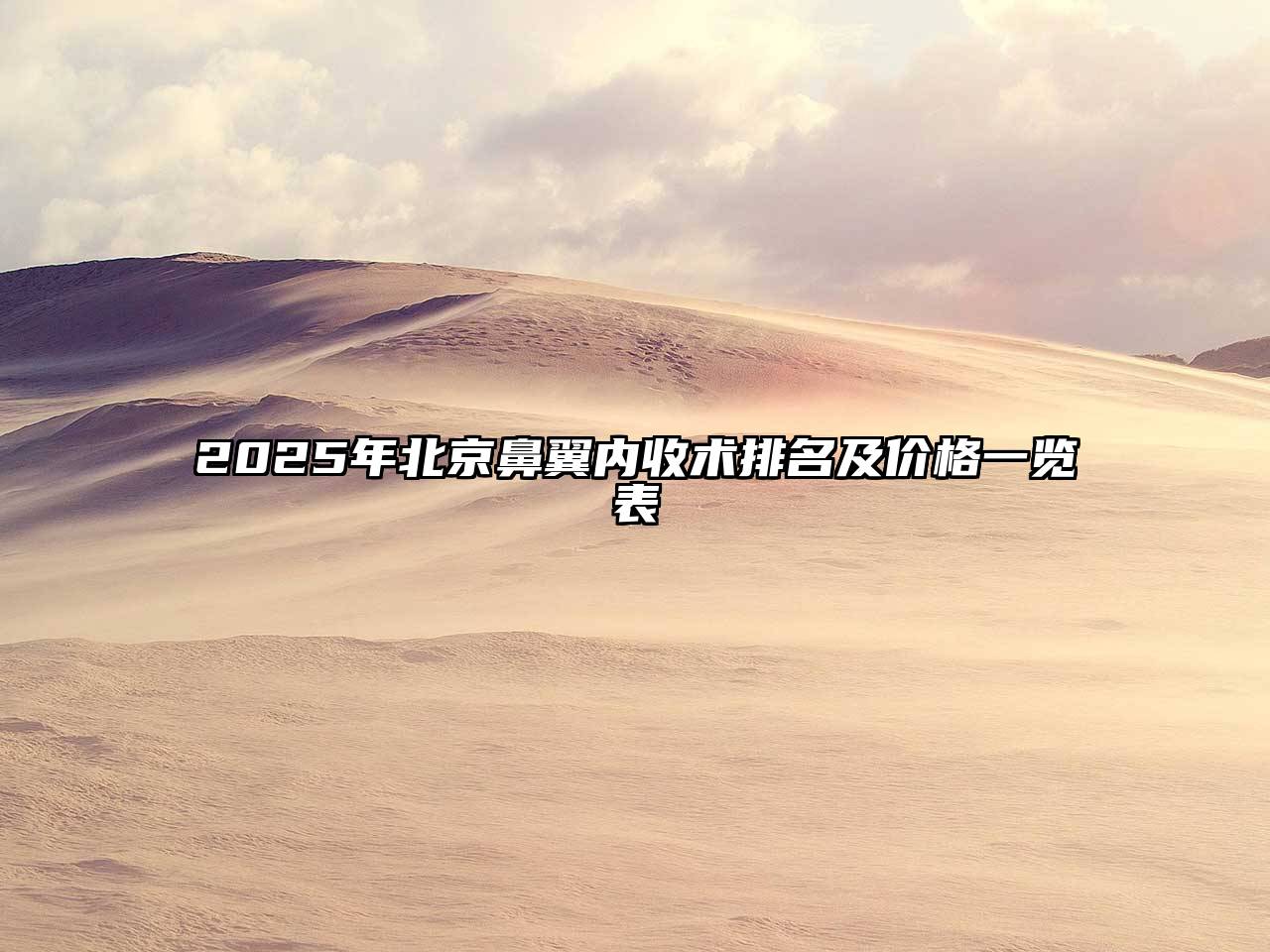 2025年北京鼻翼内收术排名及价格一览表