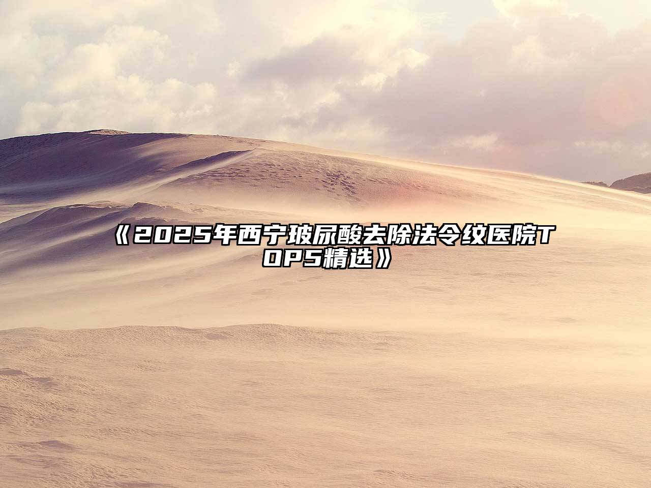 《2025年西宁玻尿酸去除法令纹医院TOP5精选》